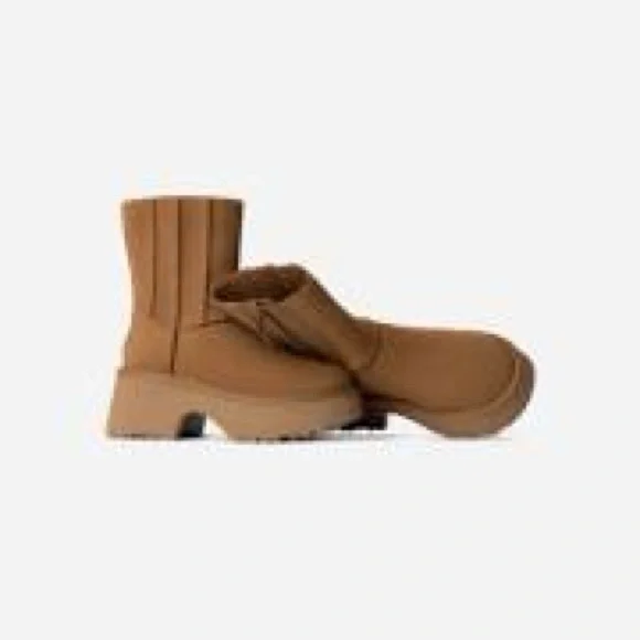 UGG Women's Classic Twin Seam New Heights Chestnut Suede Platform Boots US7/9/10 - Picture 5 of 8